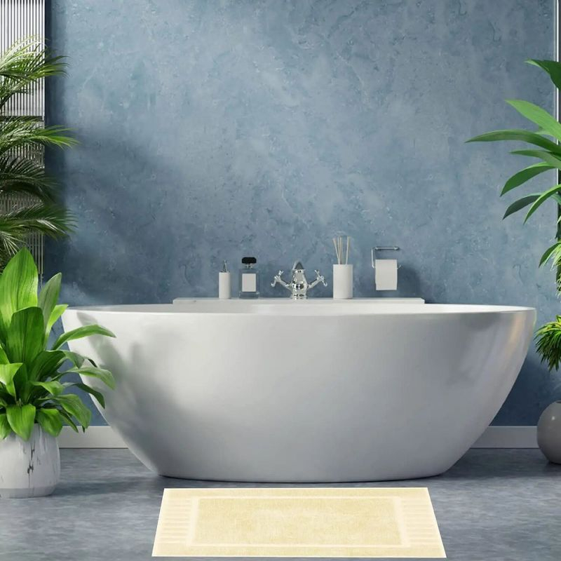 White Classic Cotton Bath Mat Floor Towel [Not a Rug] 2-Pack - 22x34" Beige