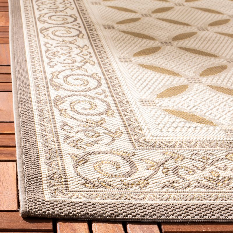 Courtyard CY7107 Power Loomed Indoor/Outdoor Area Rug - Dark Beig/Beige - 5'3"x7'7" - Safavieh.