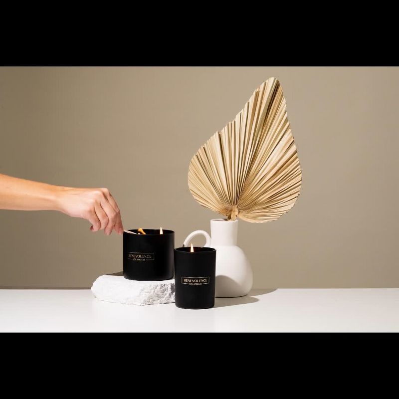 Benevolence LA  Black Wax  Scented Candle With Santal Scent- 10 oz