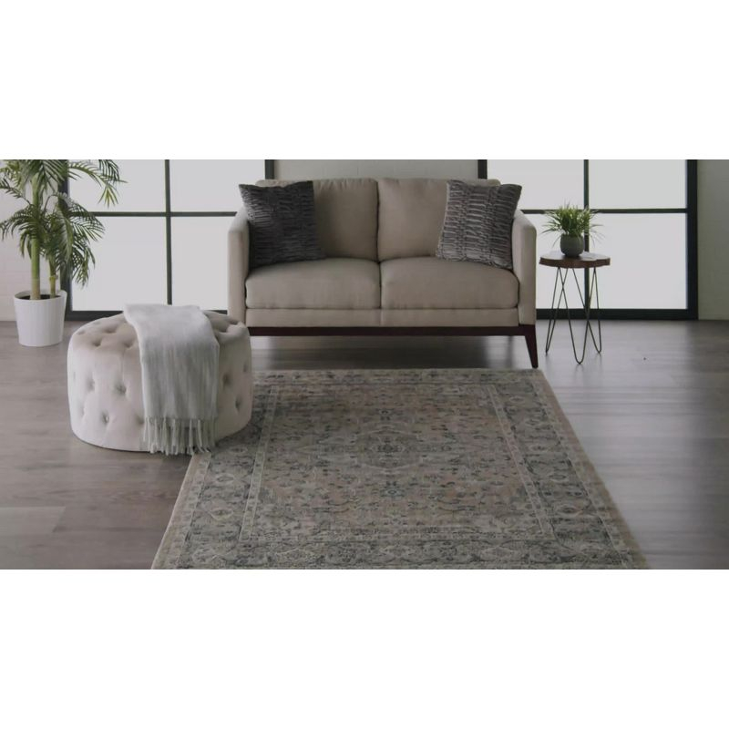 Nourison Concerto Center Medallion Indoor Rug Beige Grey 8'10" x 11'10"