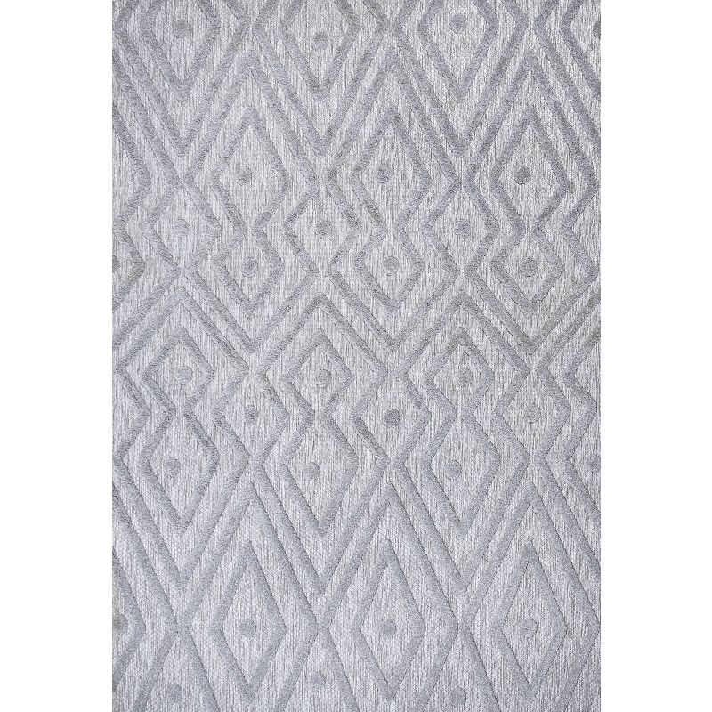 5'x8' Balansat Moroccan Diamond Indoor/Outdoor Area Rug, Light Gray - JONATHAN Y