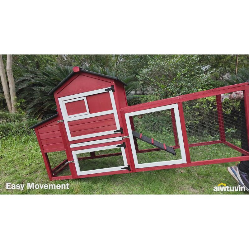 AIR72 Mobile Chicken Tractor Gray 80.7"L x 25.8"W x 44.1"H