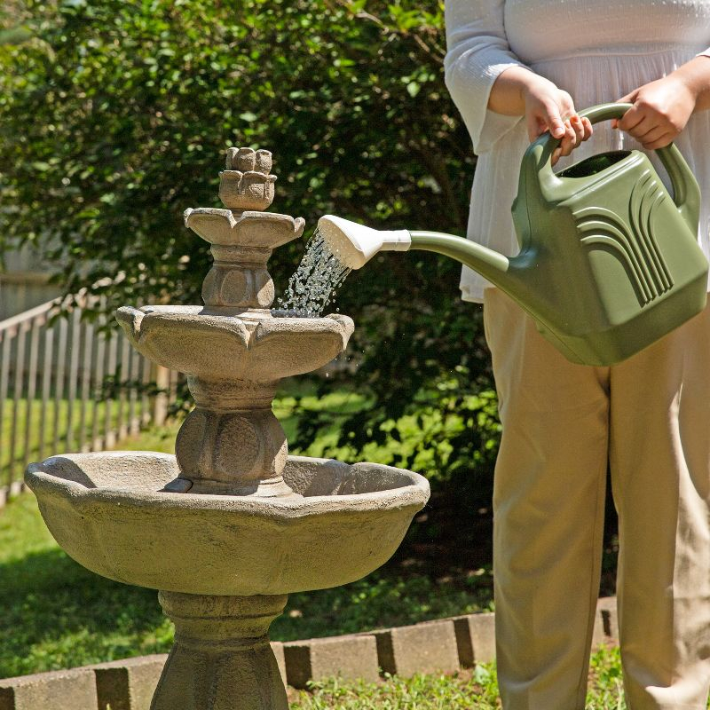 Sunnydaze 35"H Electric Fiberglass 3-Tier Birds' Delight Outdoor Bird Bath Water Fountain