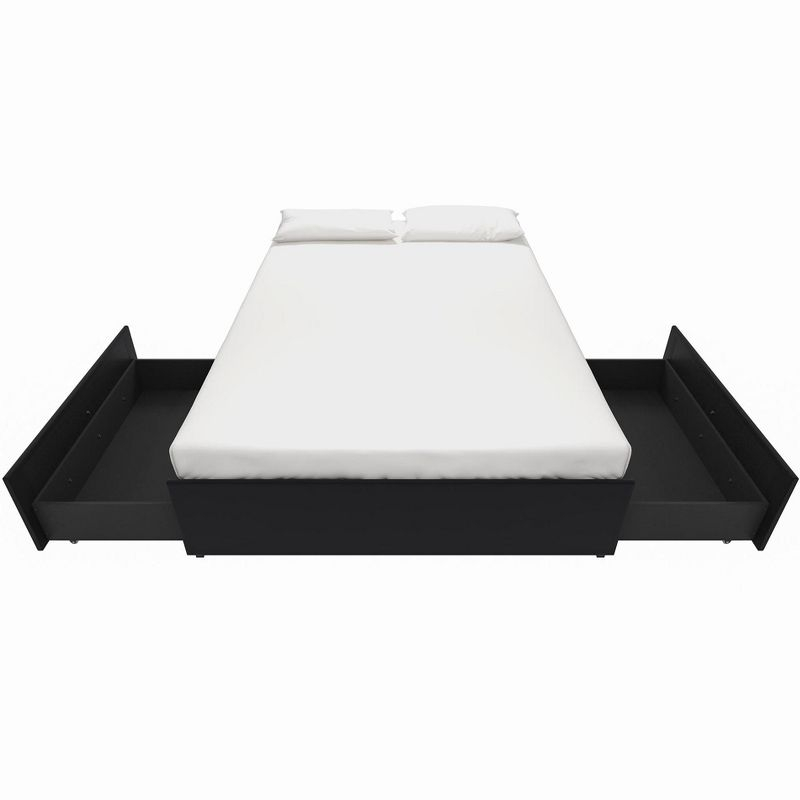 DHP Maven Platform Bed with Storage, Queen, Black Faux Leather
