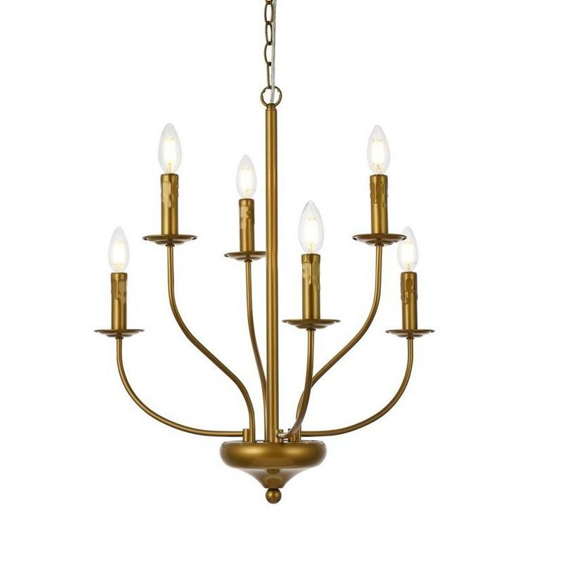 Elegant Lighting Westley 6 lights pendant in brass