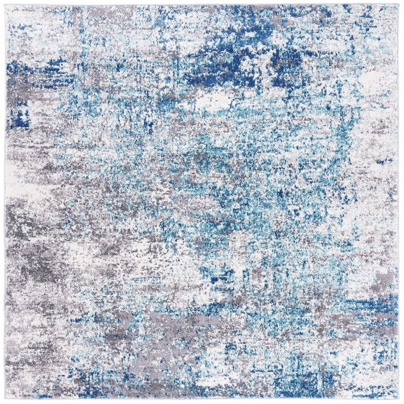 Aston ASN705 Power Loomed Indoor Accent Rug - Light Blue/Grey - 3'x3' - Safavieh