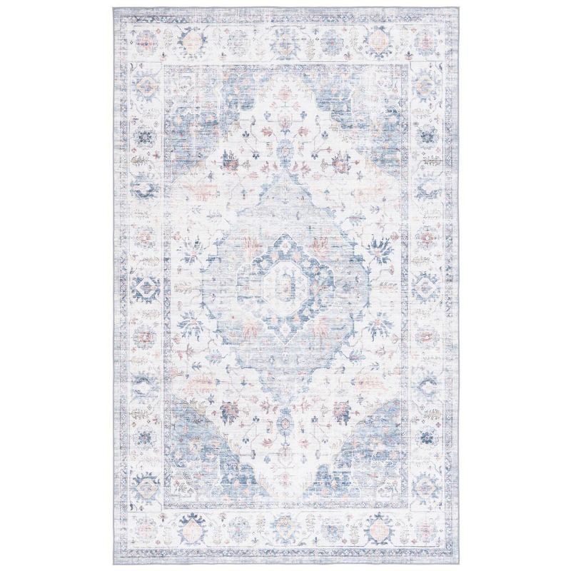 Arizona ARZ517 Power Loomed Machine Washable Area Rug - Light Blue/Ivory - 4'x6' - Safavieh.