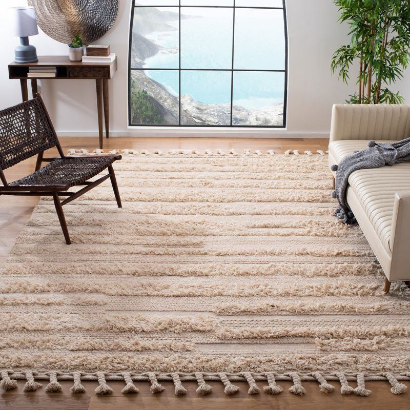 Casablanca CSB450 Hand Woven Indoor Area Rug - Beige - 9'x12' - Safavieh