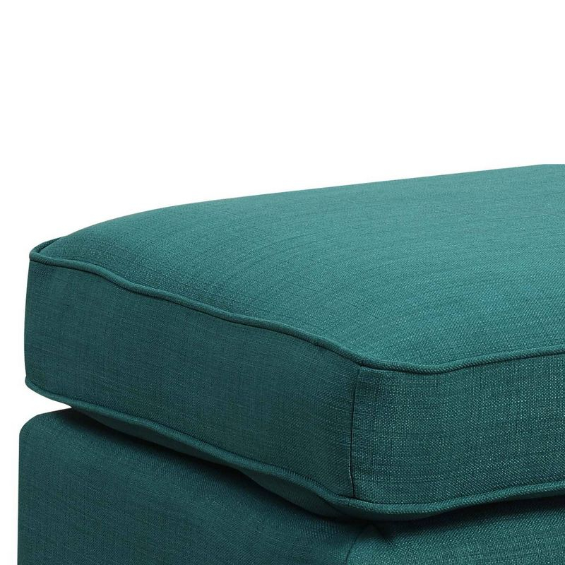 Picket House Furnishings Emery Ottoman Teal : Mid-Century Modern, Square Upholstered Bench, Plywood Frame