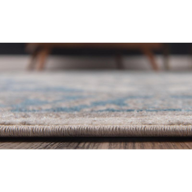 Unique Loom 4' 1 x 4' 1 Round Cream Salzburg Altstadt Area Rug
