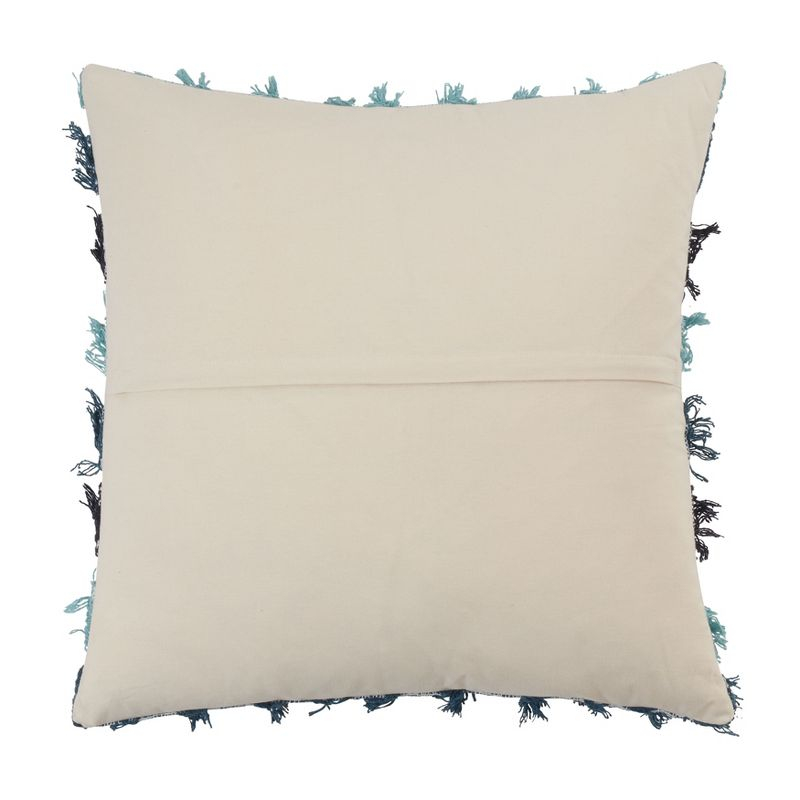 Saro Frankie Collection Fringed Cotton Throw Pillow
