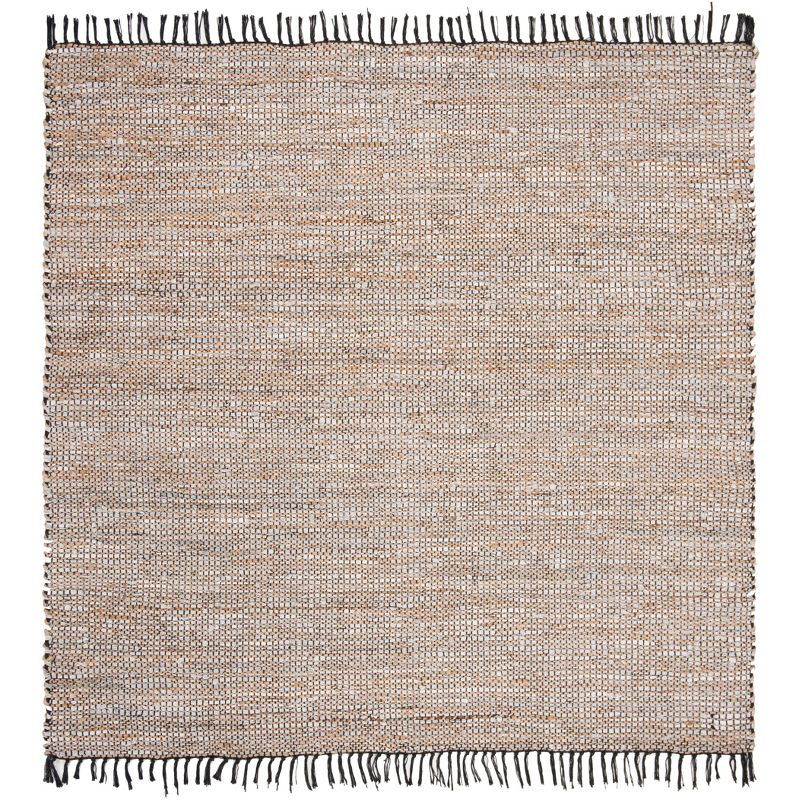 Vintage Leather VTL203 Hand Woven Indoor Area Rug - Silver - 6'x6' - Safavieh