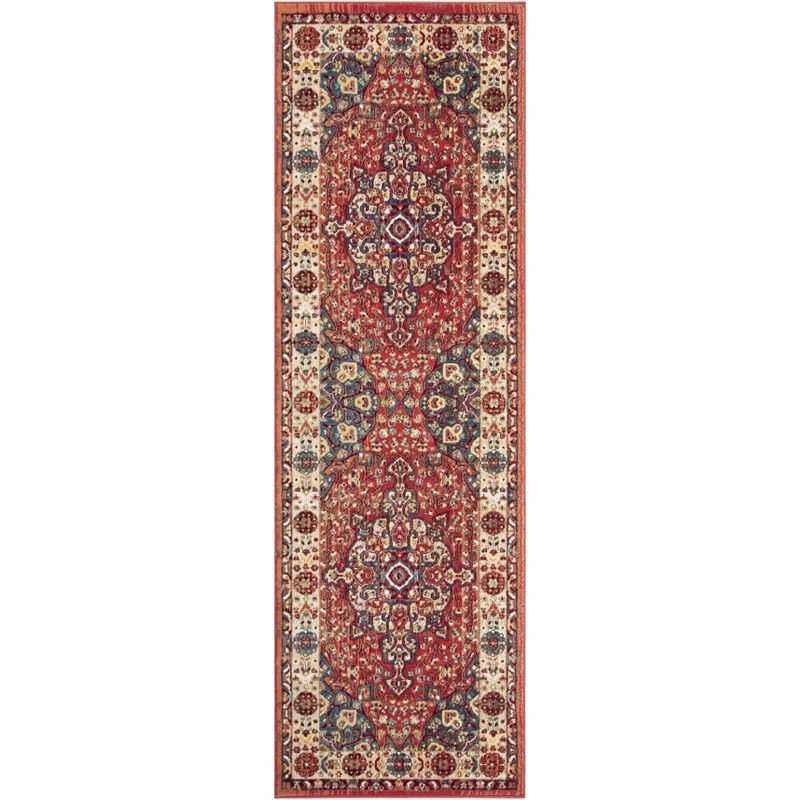 Kashan KSN305 Power Loomed Runner Rug - Red/Ivory - 2'6"x8' - Safavieh