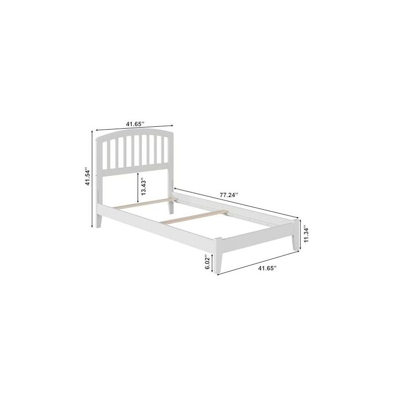 AFI Furnishings Richmond Twin Traditional Bed with Open Footboard and Turbo Charger in White