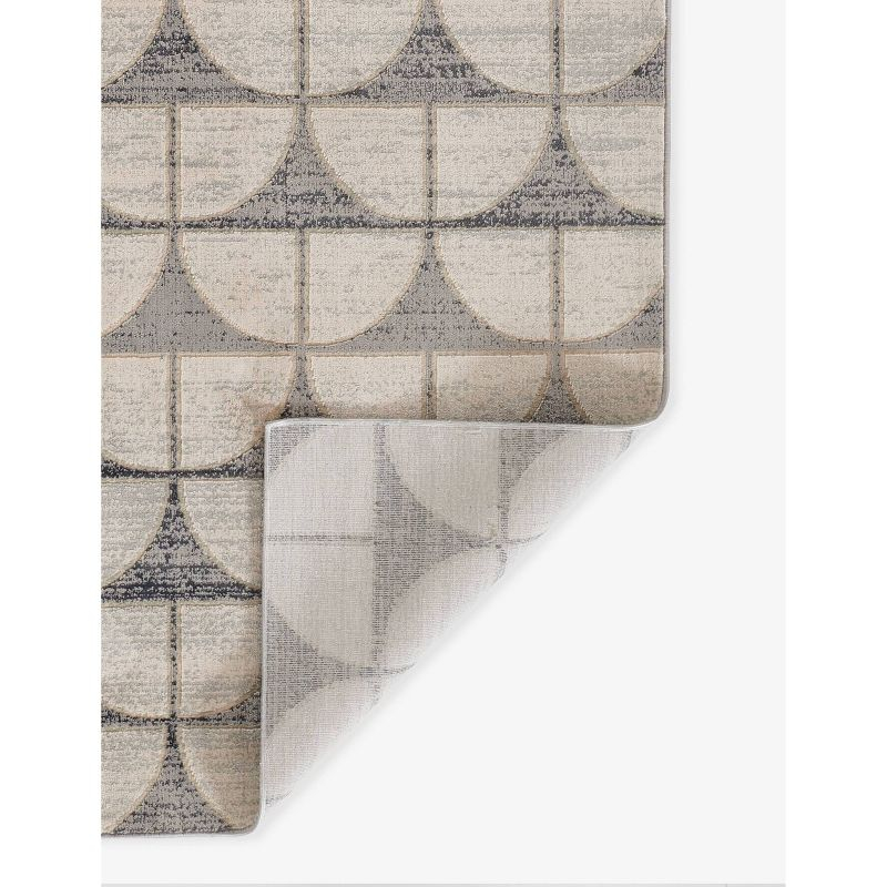 Momeni 5'1"x7'7" Edition Geometric Machine Loomed Area Rug Charcoal Gray: Indoor Low Pile Polyester Rectangle Rug