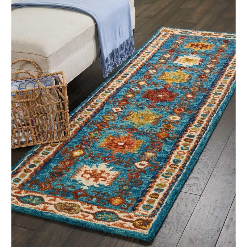 Nourison Vivid Teal Area Rug VIV09 2'3"X7'6"