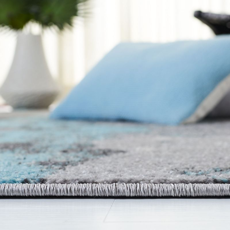Adirondack ADR134 Machine Made Indoor Area Rug - Turquoise/Grey - 6'x6' - Safavieh