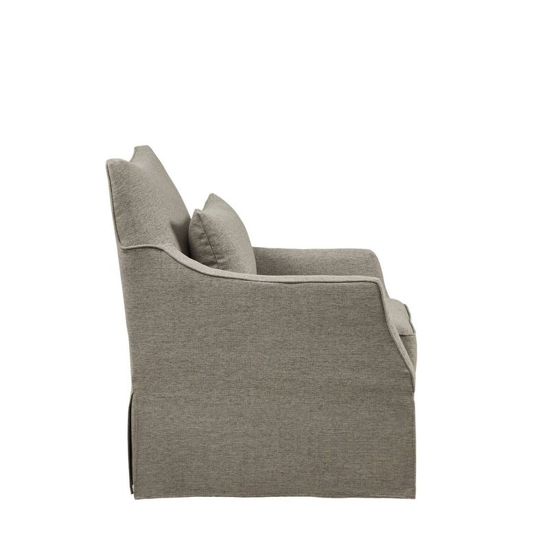 Martha Stewart London Skirted Swivel Chair Tan: Upholstered Polyester, No Assembly Required