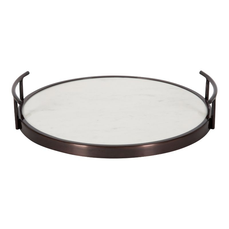 Kate and Laurel Marbury Tray, 14" Diameter, Bronze