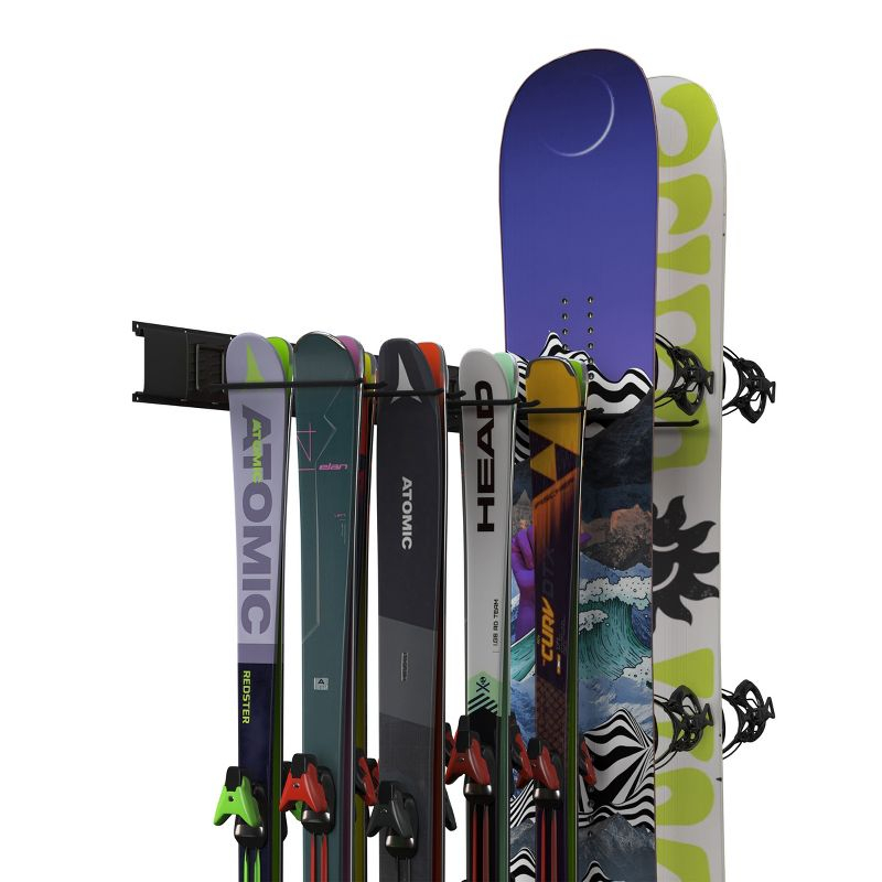 Garage Shelving Wall Organizer for Sports Equipment or Yard Tools - Ski or Snowboard Wall Mount - Storage Rack with 265lbs Capacity by Rad Sportz
