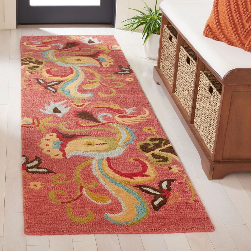 Blossom BLM680 Hand Hooked Runner Rug - Rust/Multi - 2'3"x8' - Safavieh.