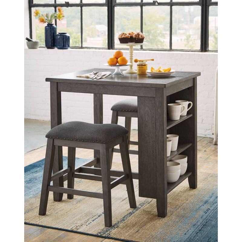 Set of 3 Caitbrook Counter Height Dining Table and Bar Stools Gray - Signature Design by Ashley