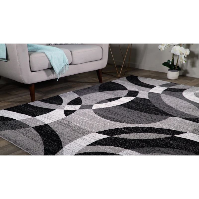 World Rug Gallery Geometric Circles Blue 5'3" x 7'3" Area Rug