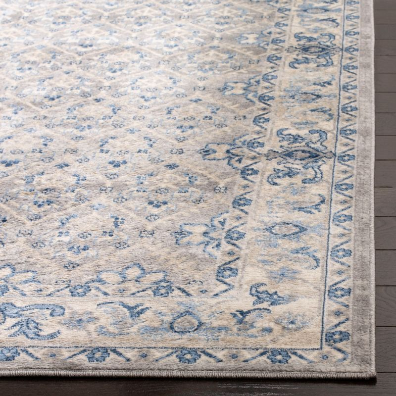 Brentwood BNT869 Power Loomed Area Rug - Light Grey/Blue - 6'7"x6'7" - Safavieh.