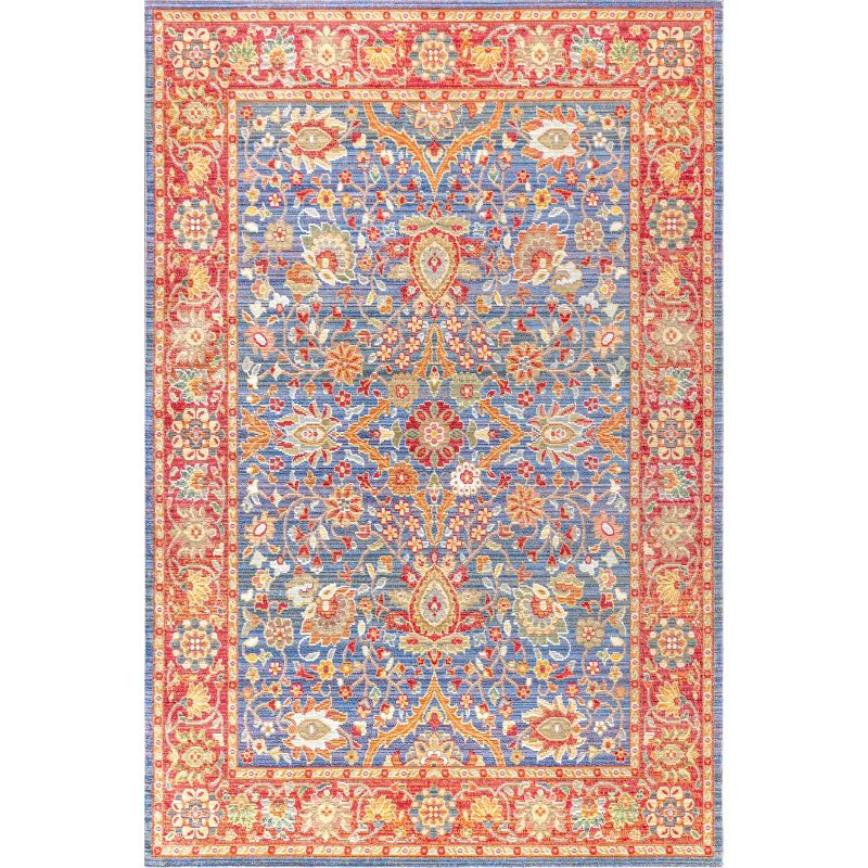 5'x8' Irving Persian Area Rug, Plum/Terracotta - JONATHAN Y