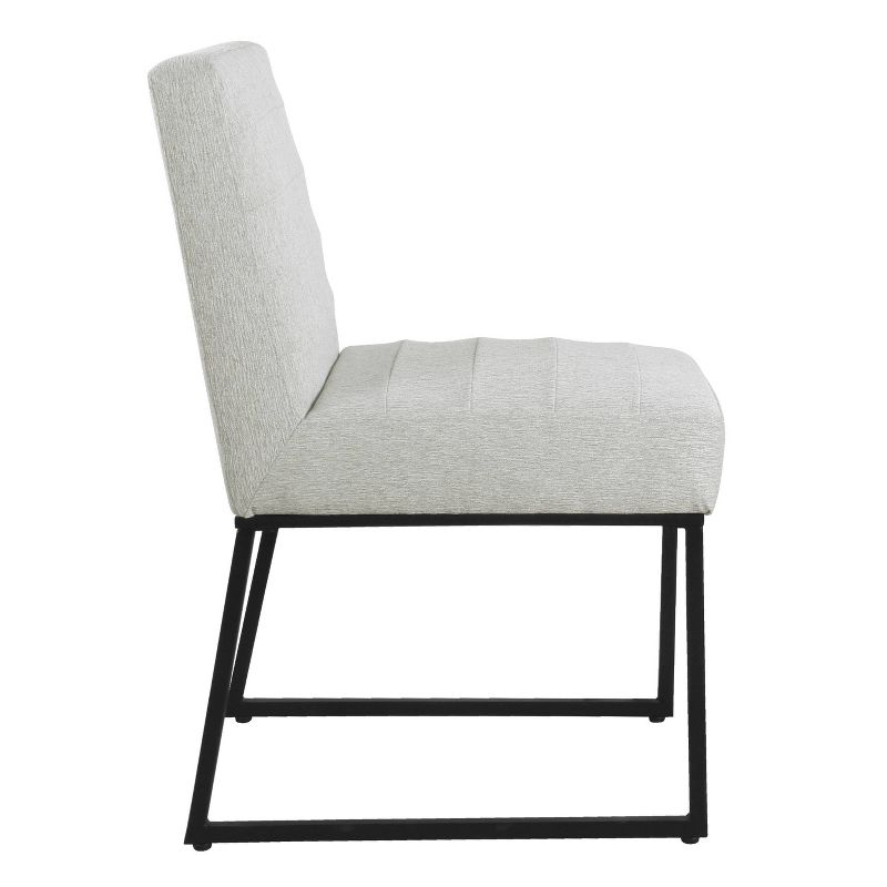 Channeled Metal Dining Chair: HomePop Modern Espresso Legs, Polyester Upholstery, 250lb Capacity
