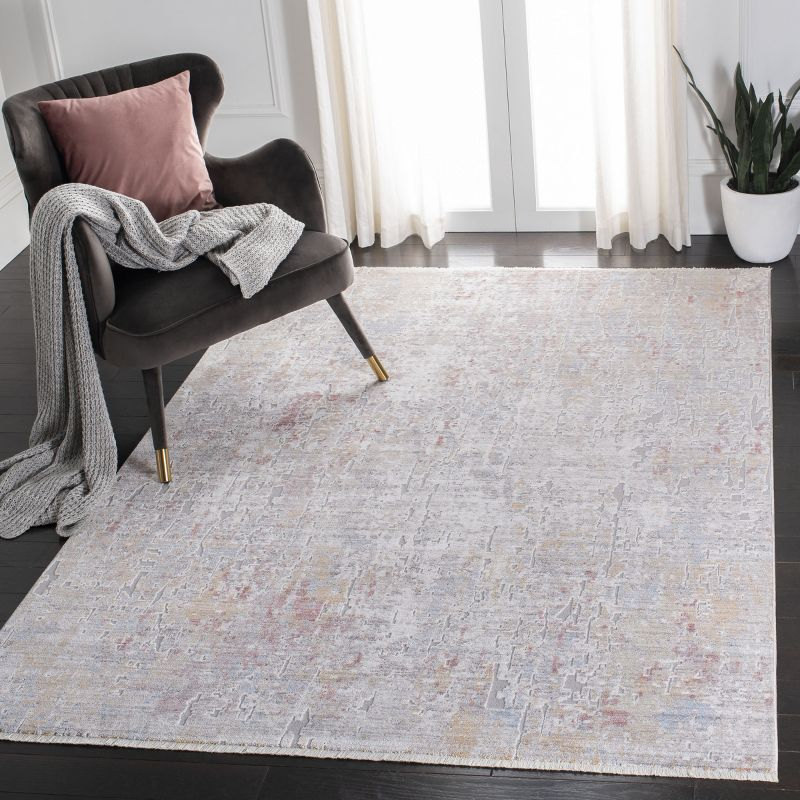 Valencia VAL405 Power Loomed Indoor Area Rug - Grey/Gold - 4'x6' - Safavieh