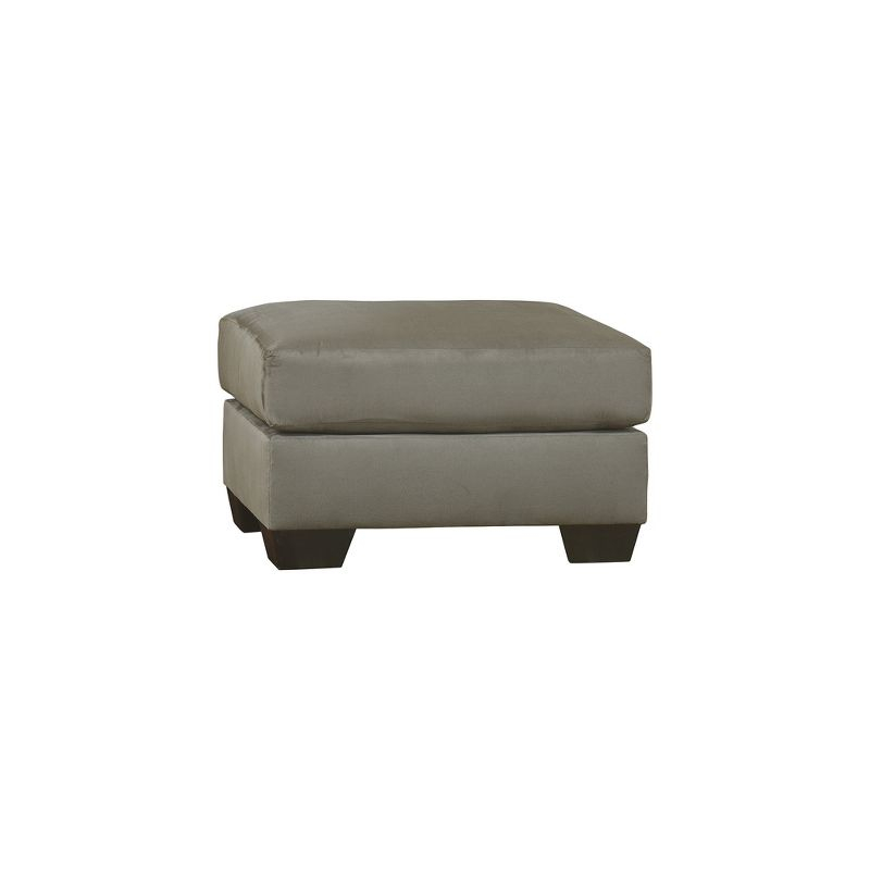 Signature Design by Ashley Contemporary Darcy Ottoman Microfiber Cobblestone