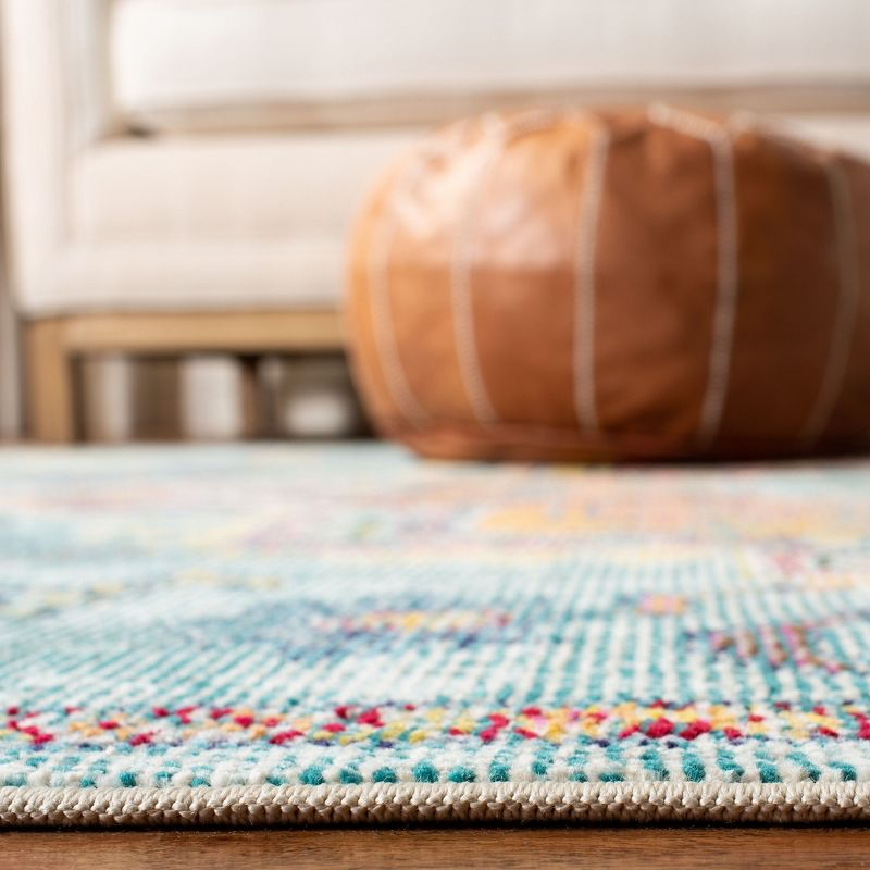 Crystal CRS501 Loomed Indoor Area Rug - Teal/Orange - 7'x7' - Safavieh