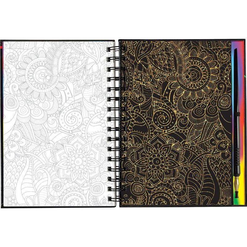 Peter Pauper Press Scratch & Sketch Extreme Mandalas, Ages 8+, Spiral-Bound, 20 Pages, with Stylus