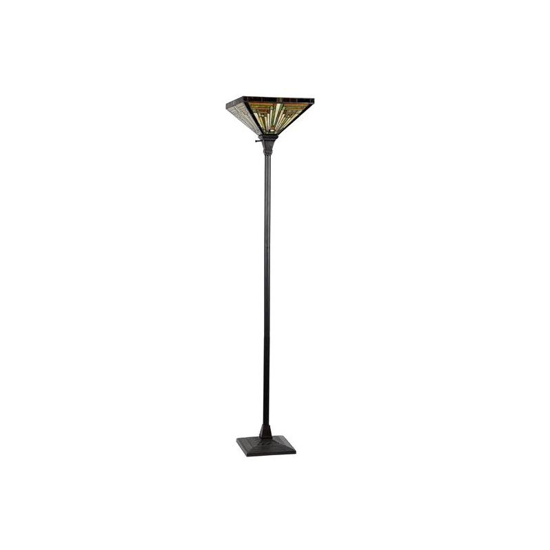 Chloe Lighting Innes Tiffany-Style 1 Light Mission Torchiere Floor Lamp 14" Shade