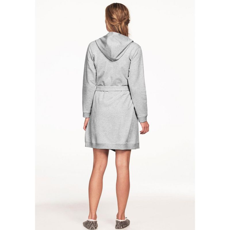 ellos Plus Size Hooded Fleece Robe - 1X, Heather Grey