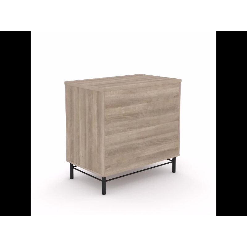 2 Drawer Anda Norr Lateral File Cabinet Sky Oak - Sauder: Home Office Storage, Interlocking Safety System