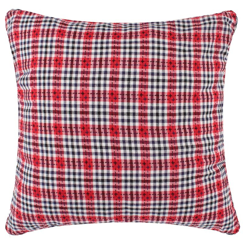 Americana Plaid Stitched Decorative Pillow - Levtex Home