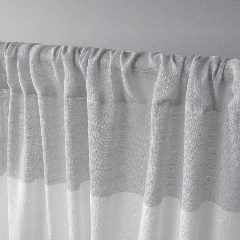 Set of 2 (84"x54") Darma Rod Pocket Window Curtain Panel Light Gray - Exclusive Home: Modern Light Filtering Stripes