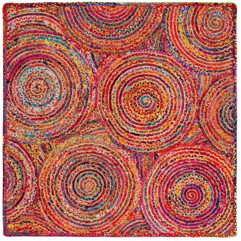 Cape Cod CAP203 Woven Indoor Area Rug - Red/Multi - 6'x6' - Safavieh