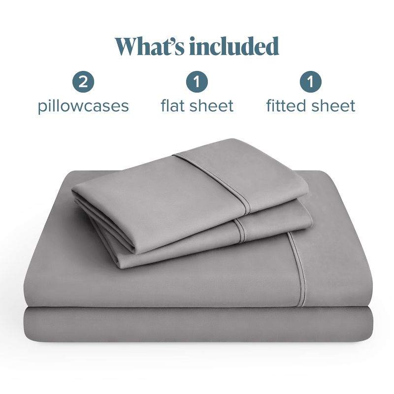 California King Light Grey 4 Piece Ultra-Soft Double Brushed Sheet Set by Bare Home