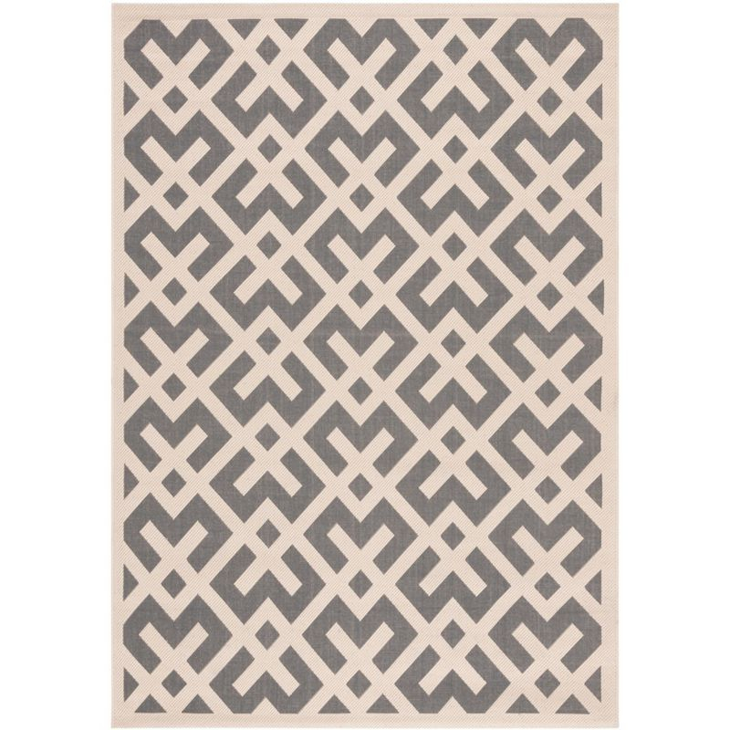 Courtyard CY6915 Power Loomed Indoor and Outdoor Area Rug - Grey/Bone - 4'x5'7" - Safavieh