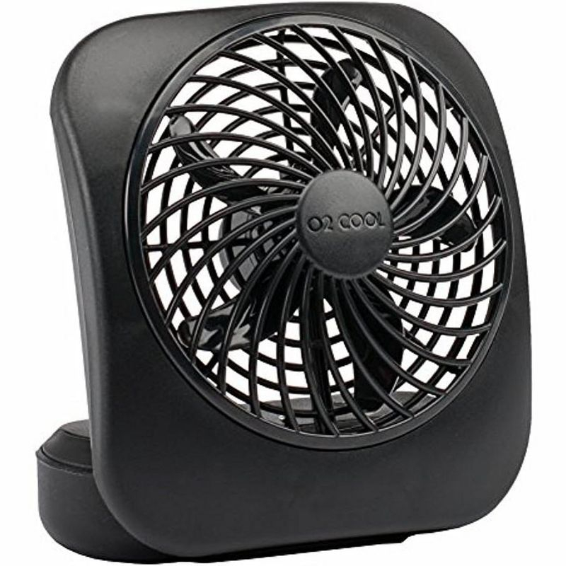 O2COOL Treva 5 Inch Battery Powered Portable Desk Fan - Black