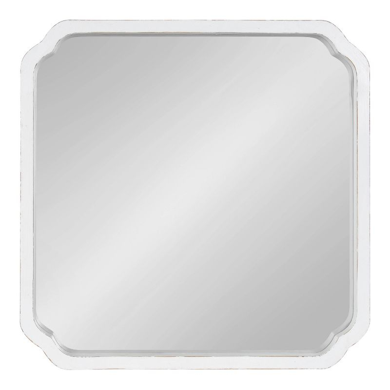 Kate & Laurel All Things Decor 24"x24" Marston Farmhouse Rectangle Wall Mirror White: No Assembly, Wood Frame, Wall Mounted