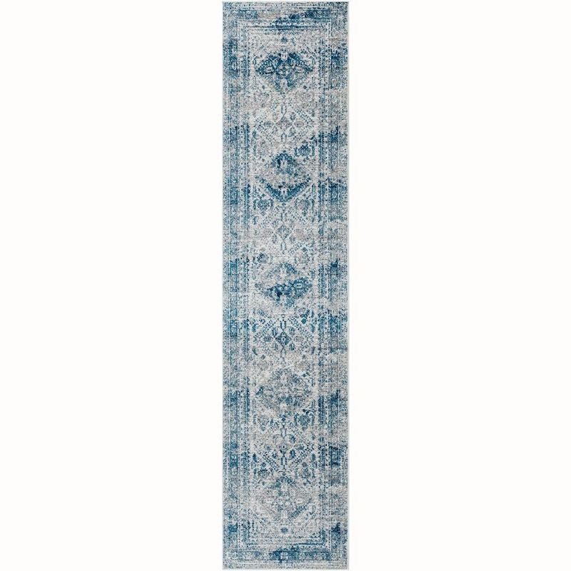 Mark & Day Jules 2'7"x14' Runner Woven Indoor Area Rugs Sky Blue/LightGray/White/Navy