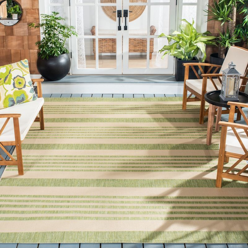 Courtyard CY6062 Power Loomed Indoor/Outdoor Area Rug - Beige/Sweet Pea - 6'7"x9'6" - Safavieh.