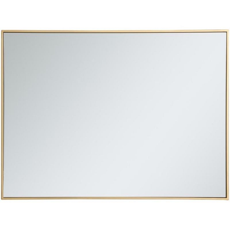 Elegant Lighting Metal frame rectangle mirror 30 inch in Brass