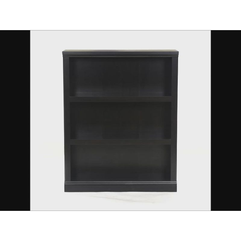 44" 3 Shelf Bookcase Oiled Oak Brown - Sauder: MDF, Metal Hardware, Home Office Display