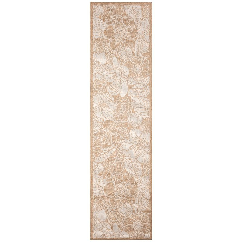 Liora Manne Carmel Botanical Indoor/Outdoor Rug Sand 1'11" x 7'6"