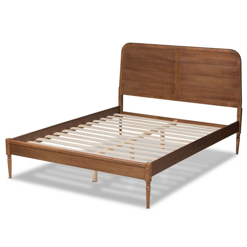 Queen Kassidy Wood Platform Bed Walnut Brown - Baxton Studio: Modern Style, No Box Spring Needed